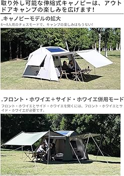 Amazon.co.jp: DRASOUL ワンタッチ テント 4人-6人用 ロッジ型 パーク